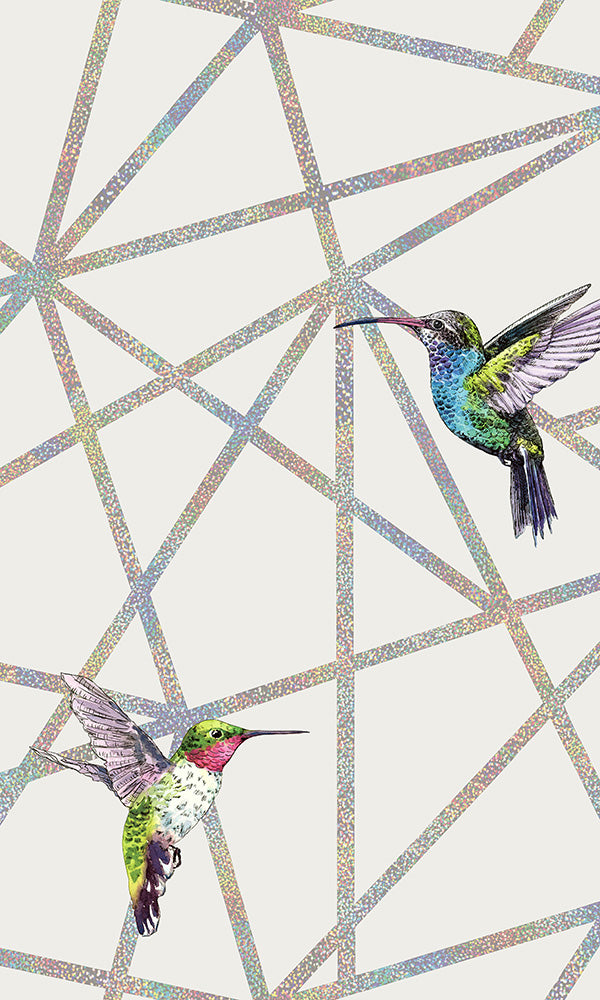 geometric hummingbird wallpaper