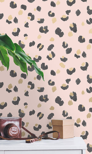 scandinavian leopard print wallpaper