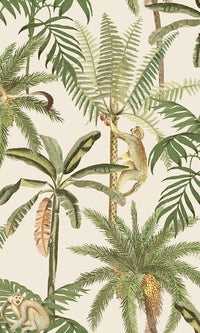 vintage tropical monkeys wallpaper