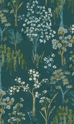 whimsical floral wallpaper