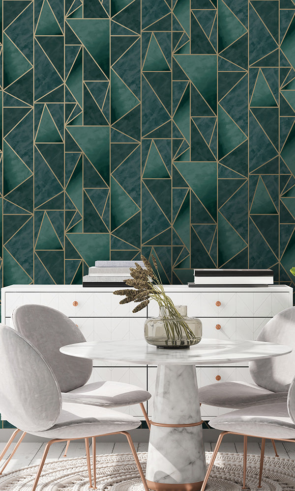 metallic modern geometric wallpaper