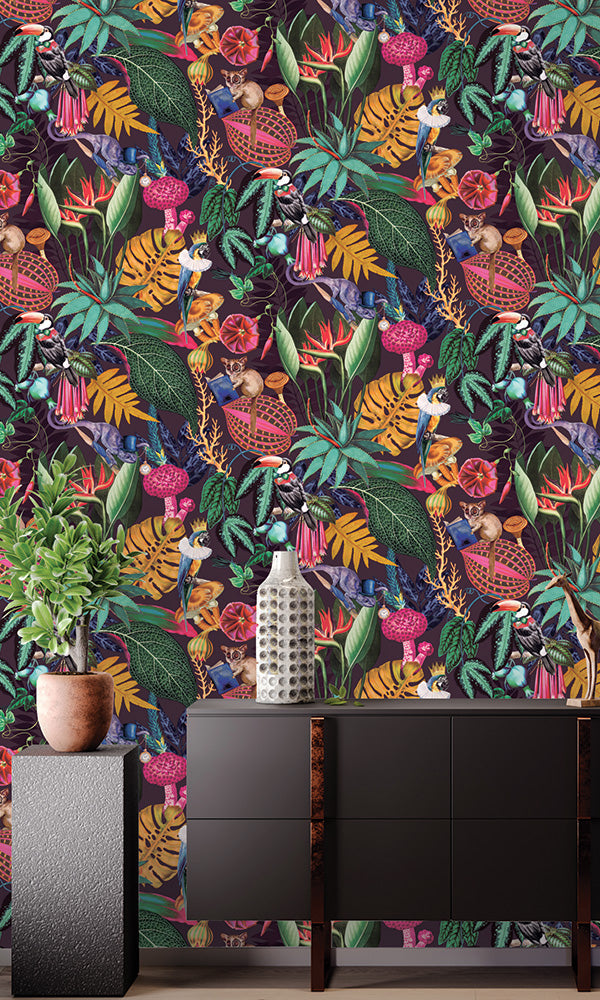 tropical floral wallpaper