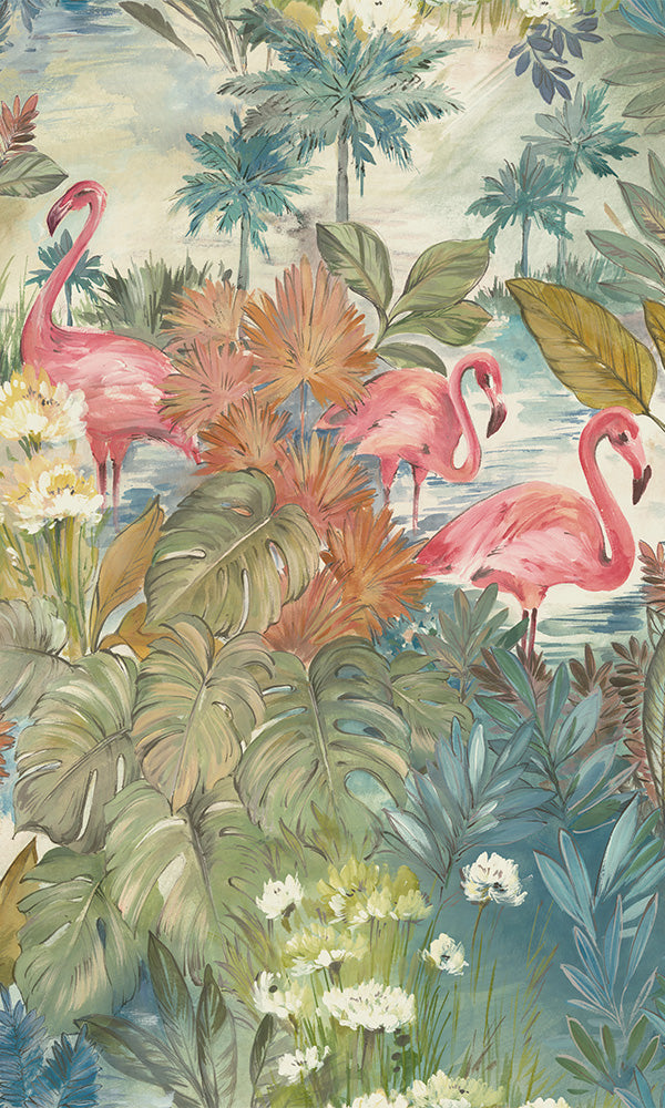 tropical flamingos wallpaper canada