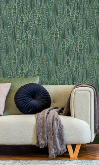 whimsical feathers living room wallpaper canada
