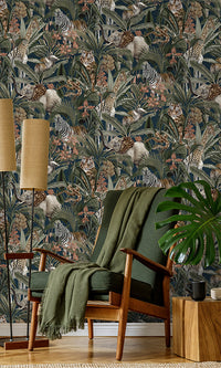 tropical jungle living room wallpaper canada
