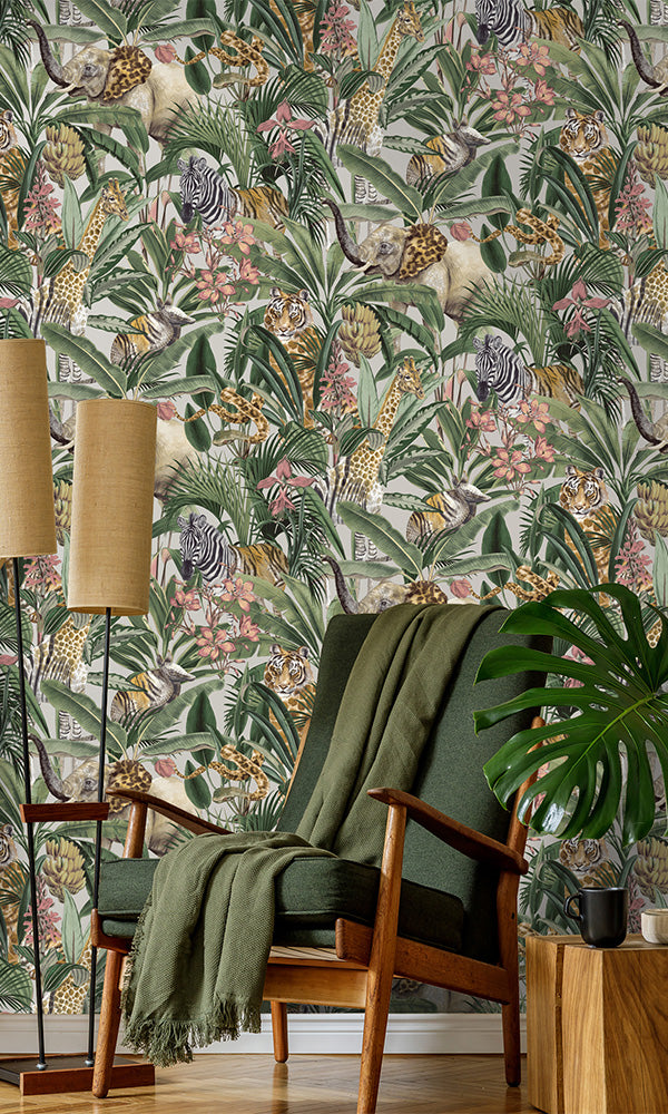 tropical jungle living room wallpaper canada