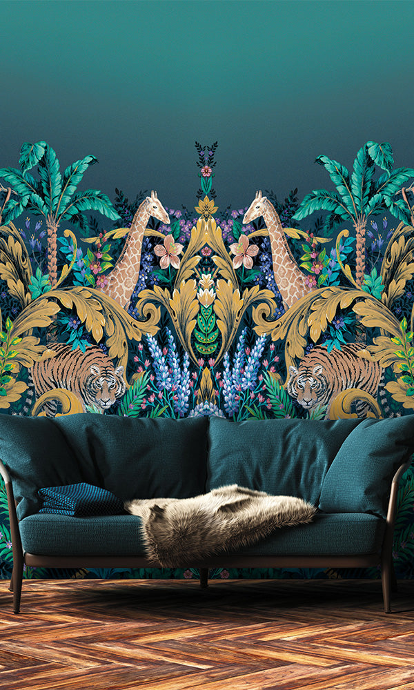 tropical living room wallpaper mural canada