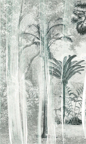 vintage tropical landscape wallpaper