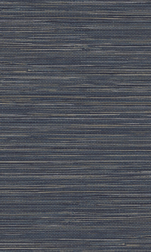 Tahiti Charcoal & Blue Grasscloth Wallpaper TA25046