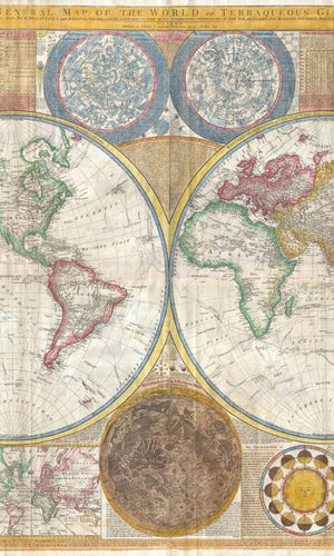 World Maps Terraqueous Globe Wallpaper MAP758004