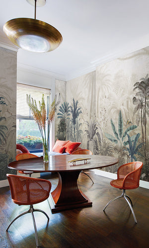 illustrated tropical landscape wallpaper canada