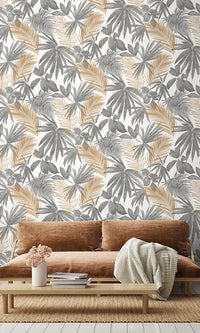 botanical living room wallpaper canada